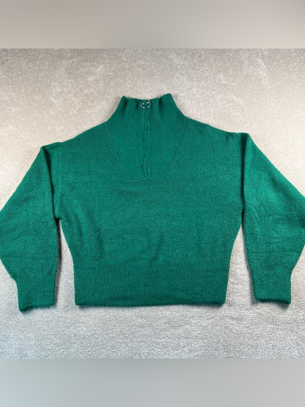 H&M Sweater Green Quarter Zip Lightweight Soft Cozy Women's XSmall